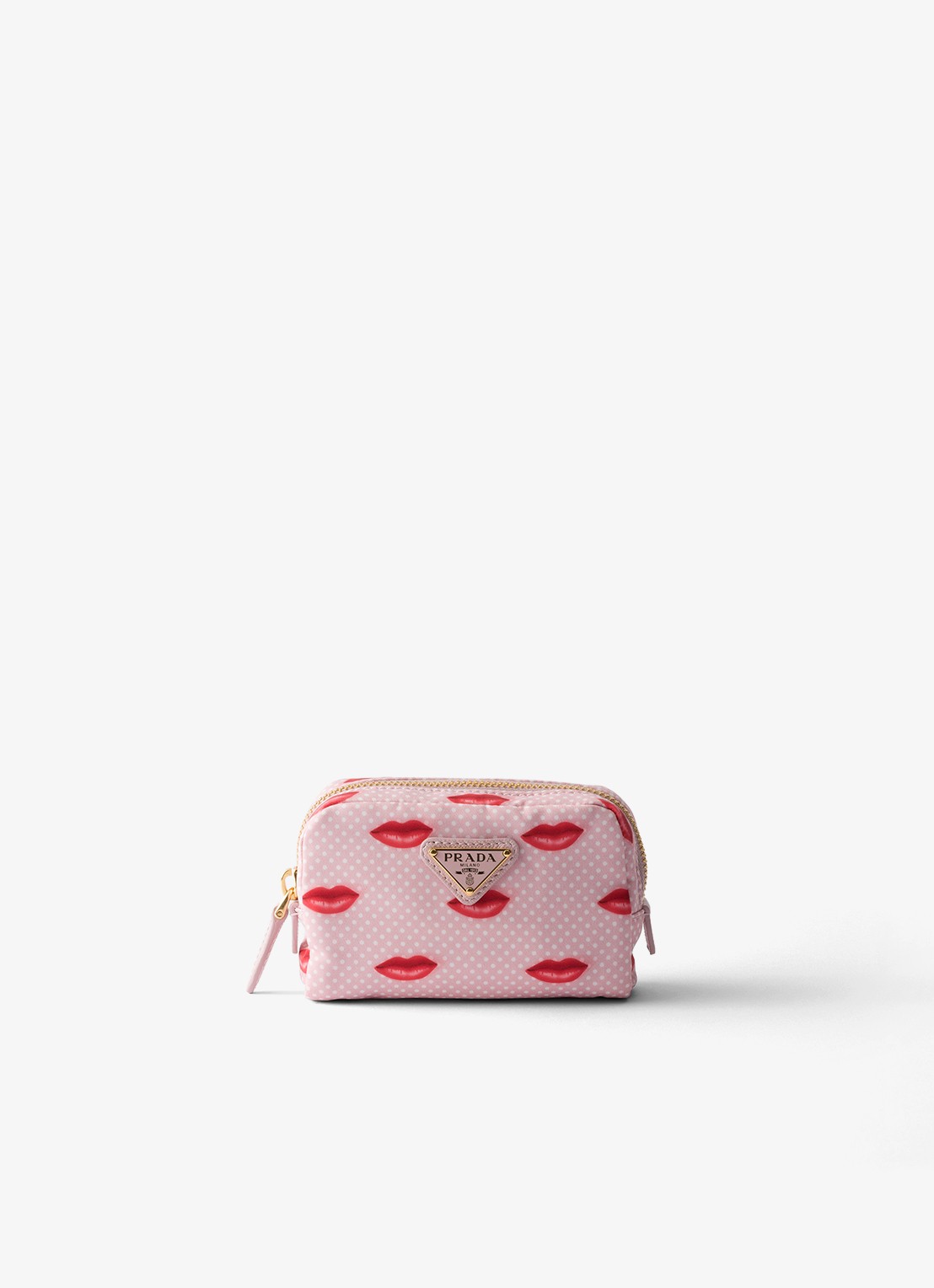 Prada Re-Nylon toilettas met print - voorkant 4 oudroze