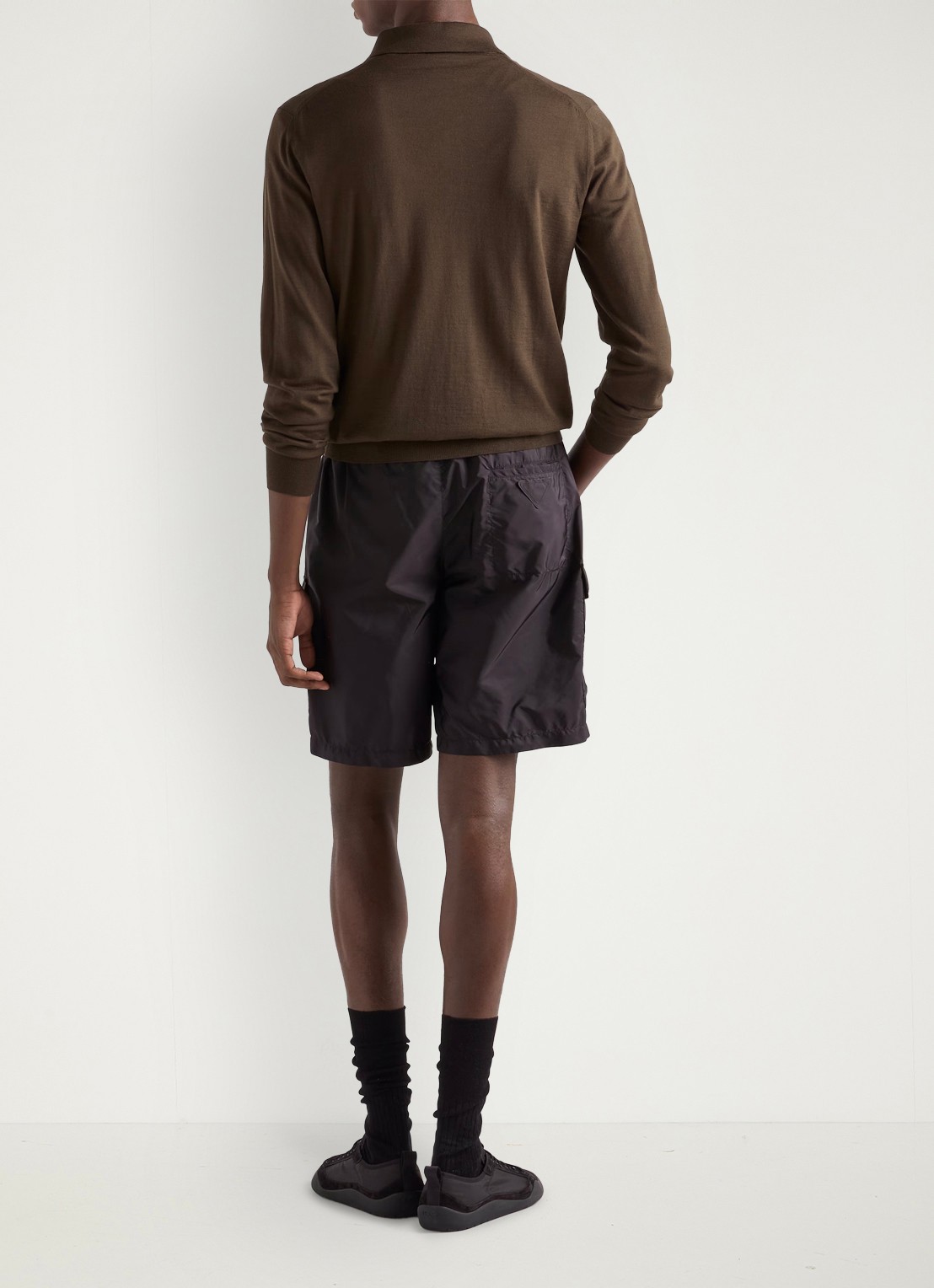 Prada Re-Nylon zwemshorts met klepzakken - achterkant zwart