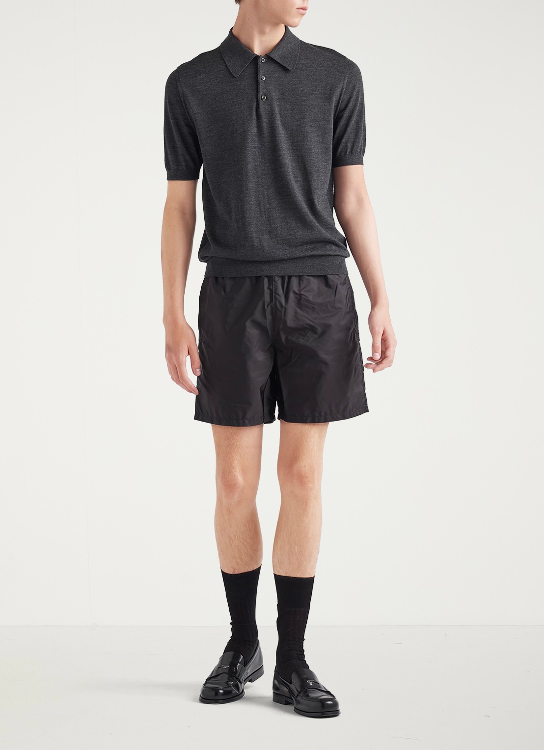 Prada Re-Nylon zwemshorts met steekzakken - voorkant 2 zwart