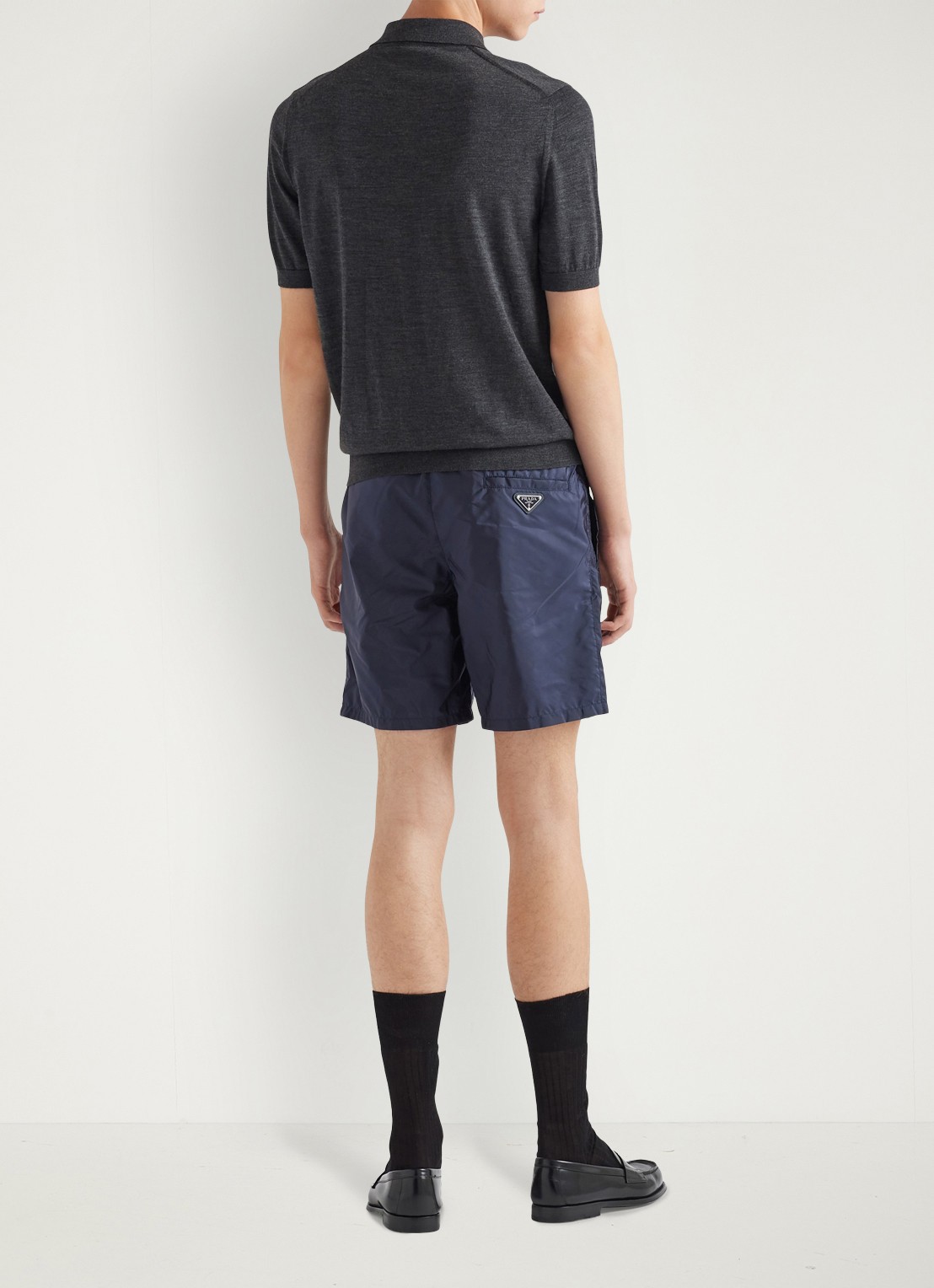 Prada Re-Nylon zwemshorts met steekzakken - achterkant donkerblauw