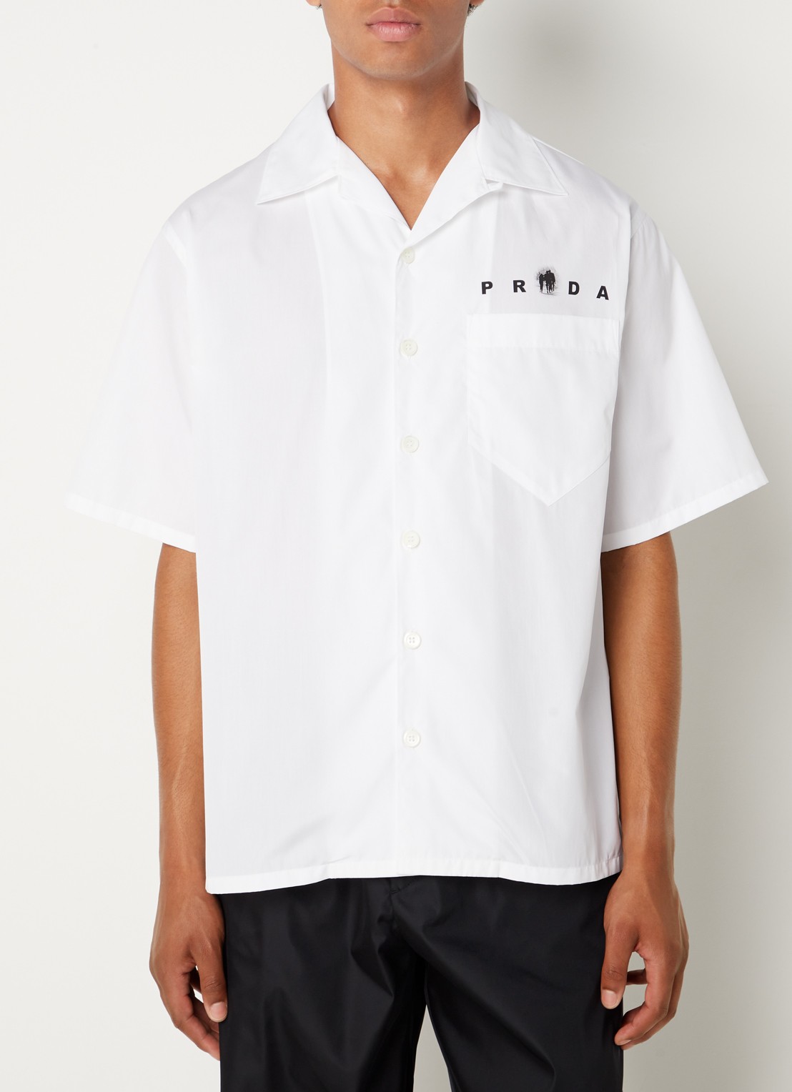 Prada Regular fit overhemd met logo- en backprint  - detail 4 wit