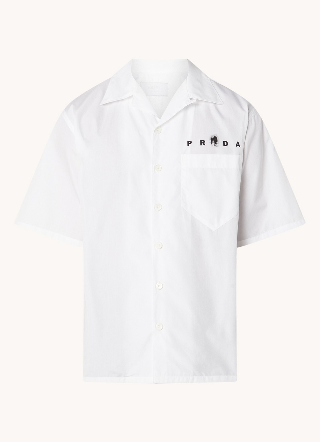 Prada Regular fit overhemd met logo- en backprint  - voorkant 2 wit