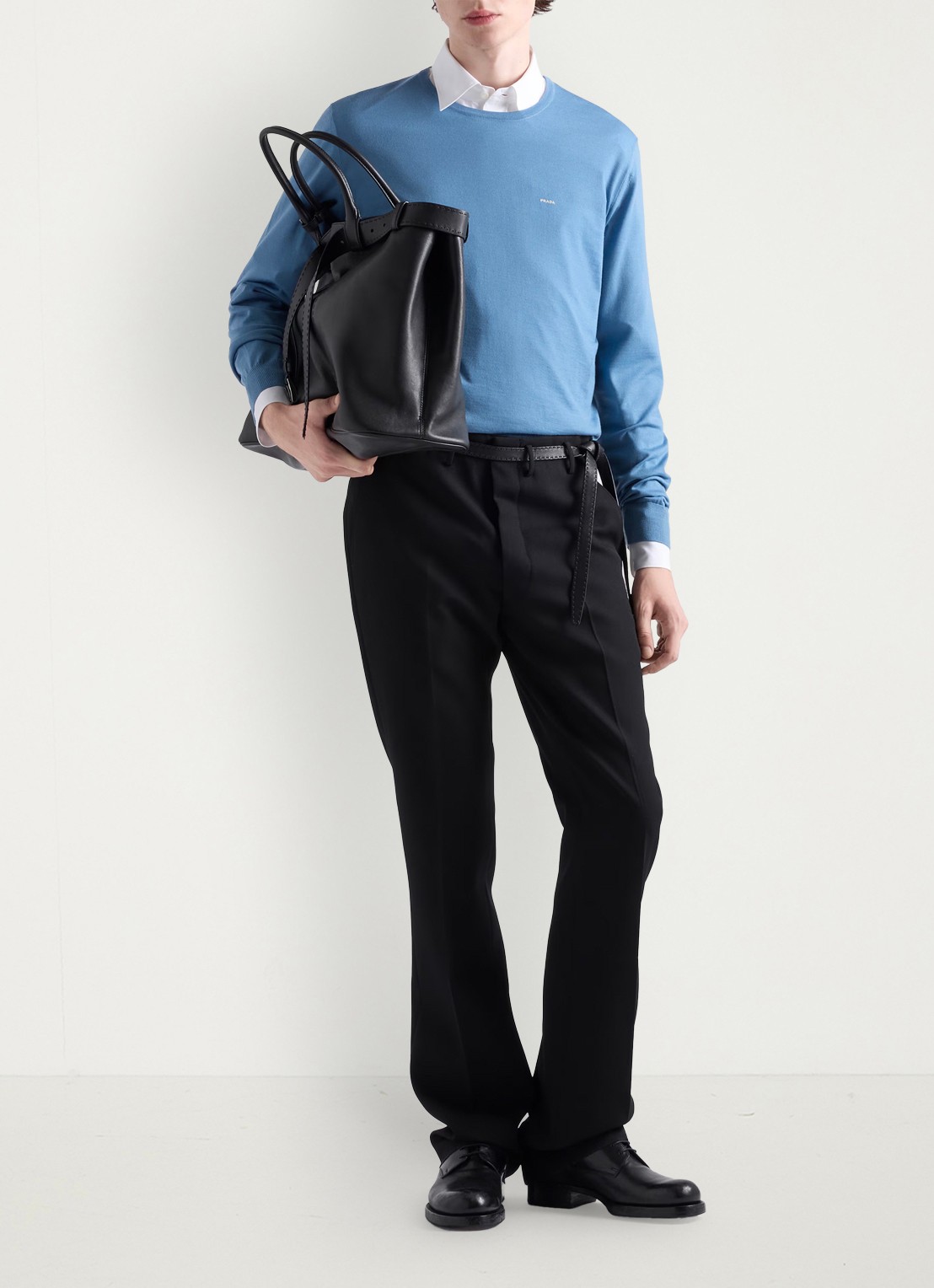 Prada Regular fit overhemd met logo en borstzak - voorkant 2 wit
