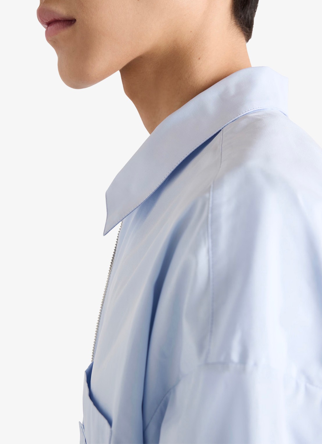 Prada Regular fit overshirt met borstzak - detail 2 lichtblauw