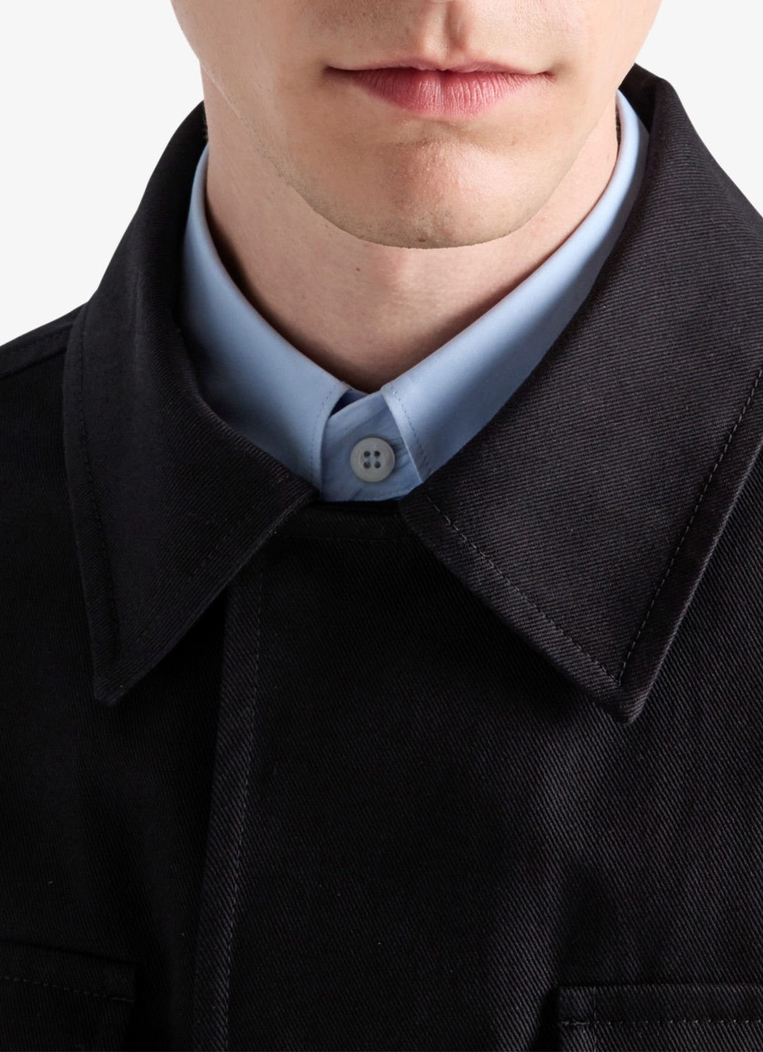 Prada Regular fit overshirt met klepzakken - detail 4 zwart