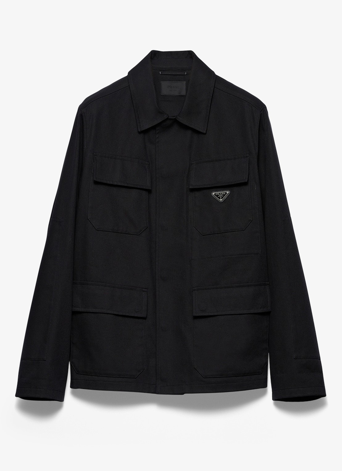 Prada Regular fit overshirt met klepzakken - voorkant zwart