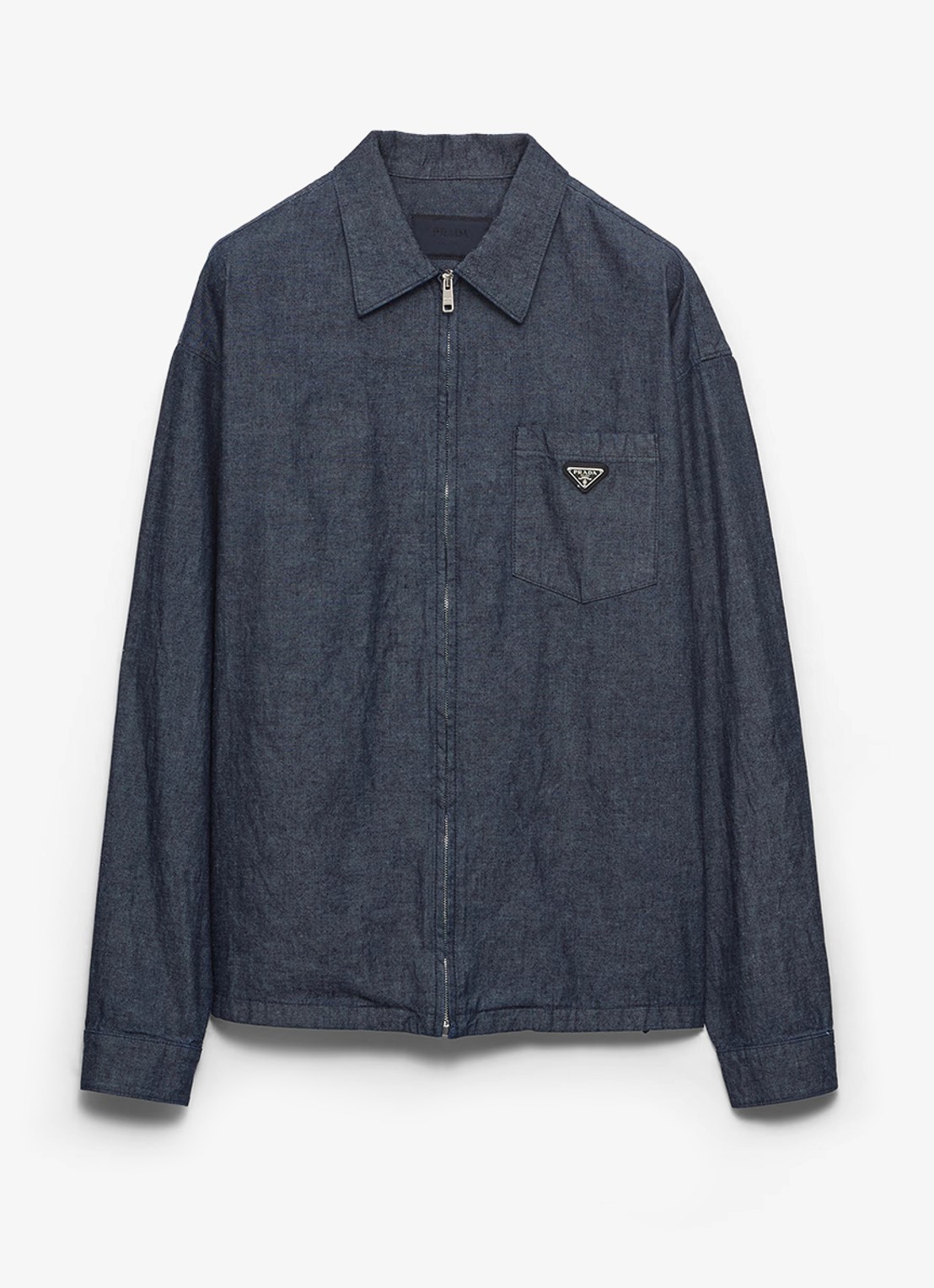 Prada Regular fit overshirt van chambray - voorkant 2 donkerblauw