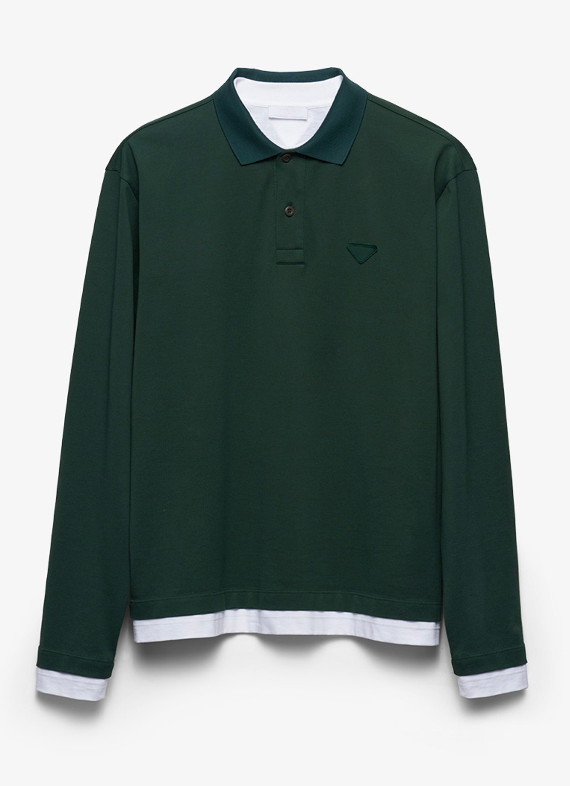 Prada Regular fit polo met contrast - voorkant 4 groen