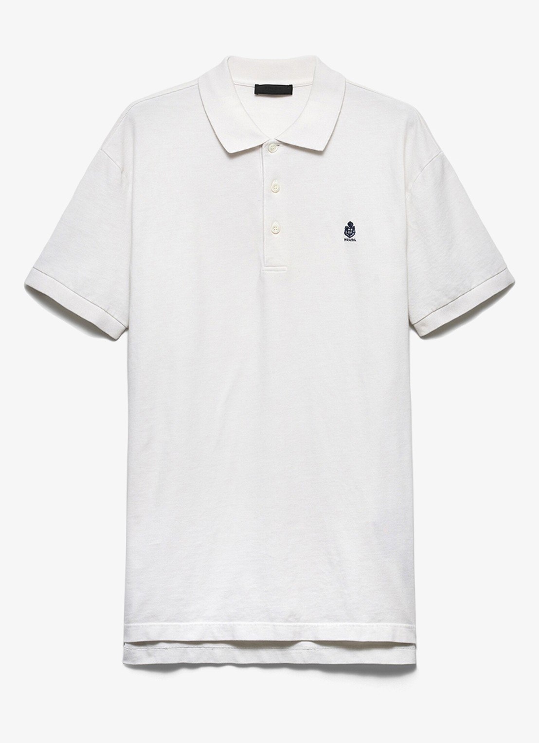 Prada Regular fit polo met logoborduring - voorkant wit