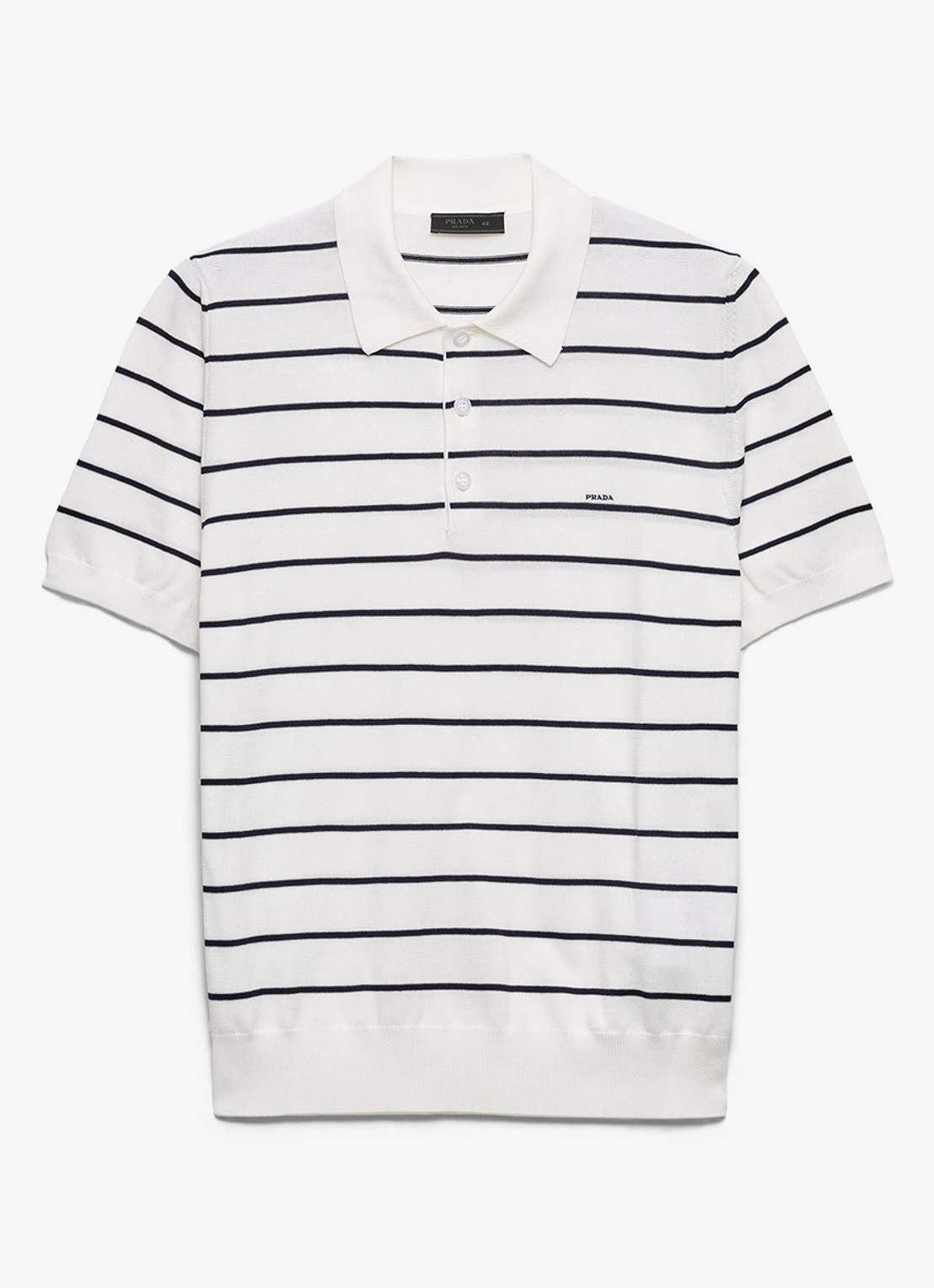 Prada Regular fit polo met streepprint - voorkant wit