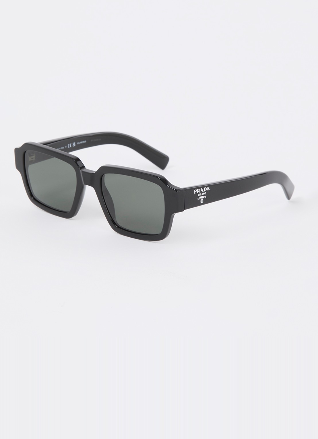 Prada Retro zonnebril gepolariseerd PR02ZS  - voorkant zwart