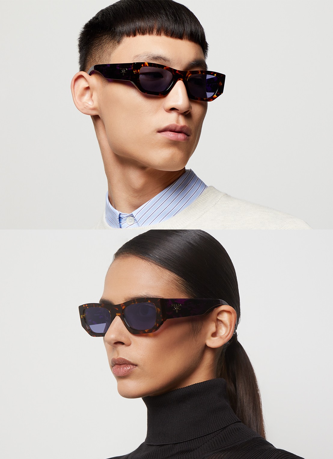 Prada Retro zonnebril PRA01S - voorkant 2 donkerbruin