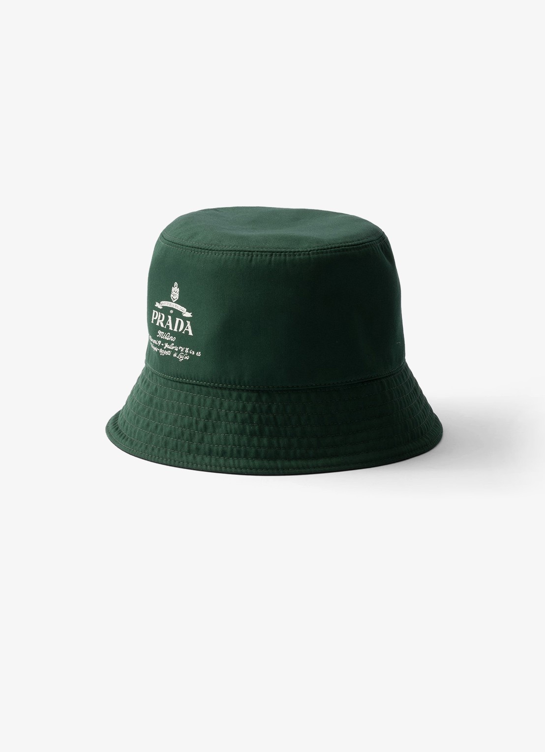 Prada Reversible bucket hoed met logo - voorkant groen
