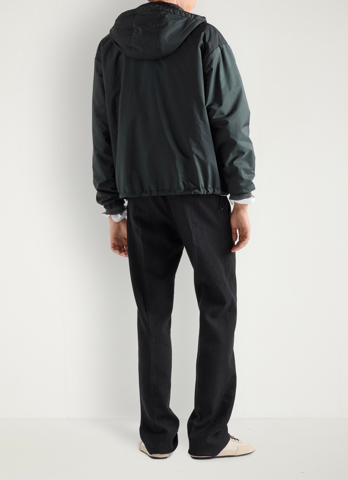 Prada Reversible Re-Nylon jack met ritszakken - achterkant 3 groen