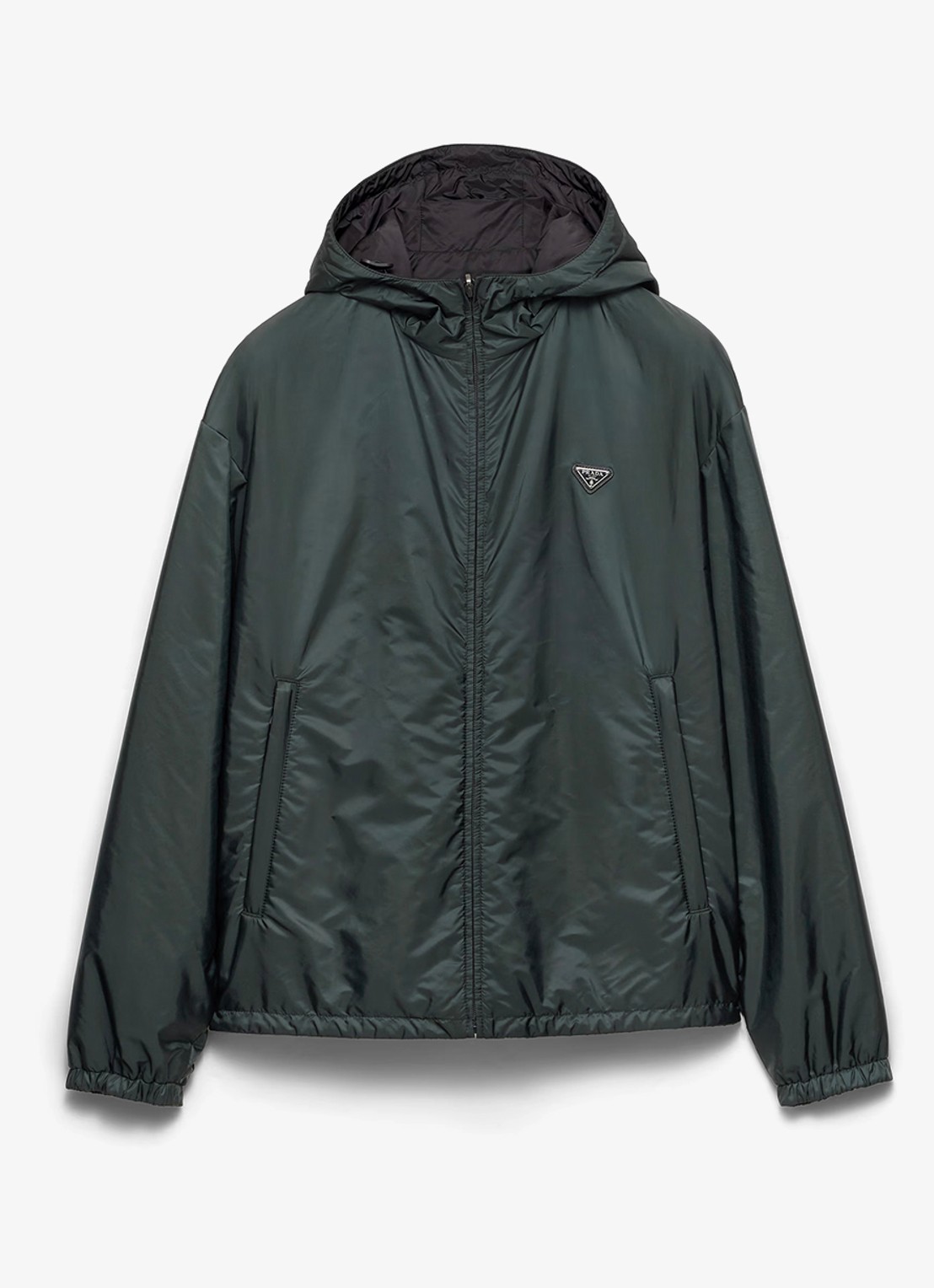 Prada Reversible Re-Nylon jack met ritszakken - voorkant groen