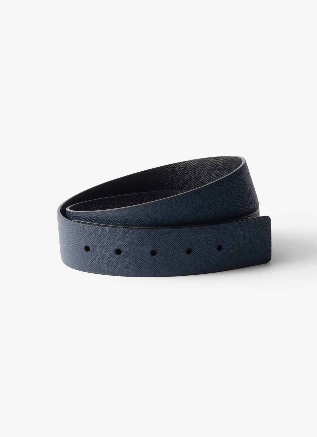 Prada Reversible riem van kalfsleer - voorkant donkerblauw
