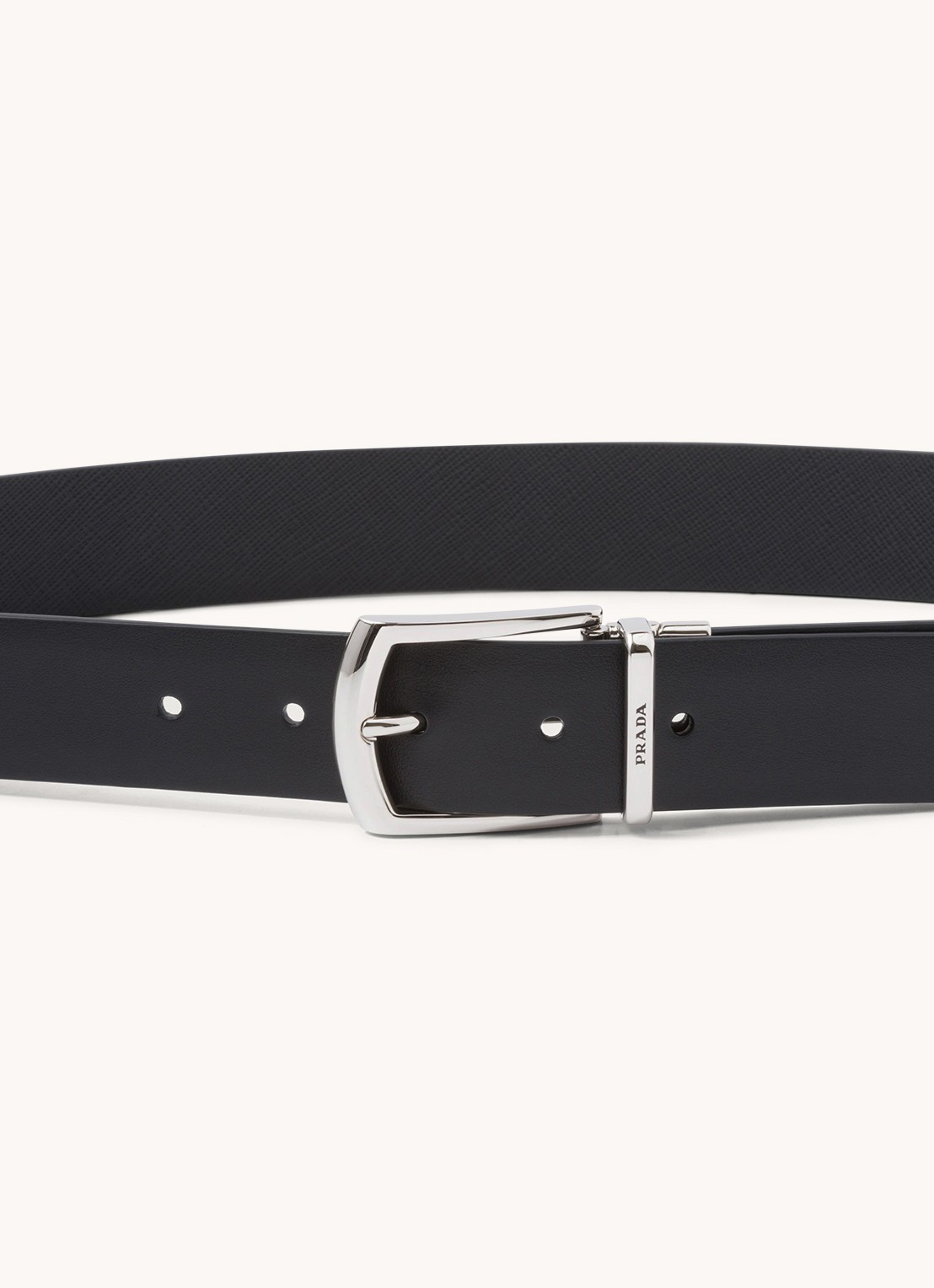 Prada Reversible riem van leer - achterkant 3 zwart