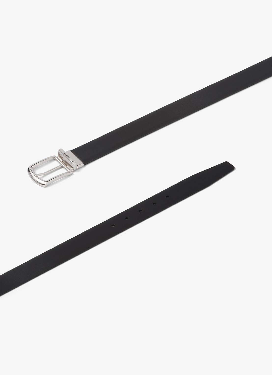Prada Reversible riem van leer - detail 3 zwart