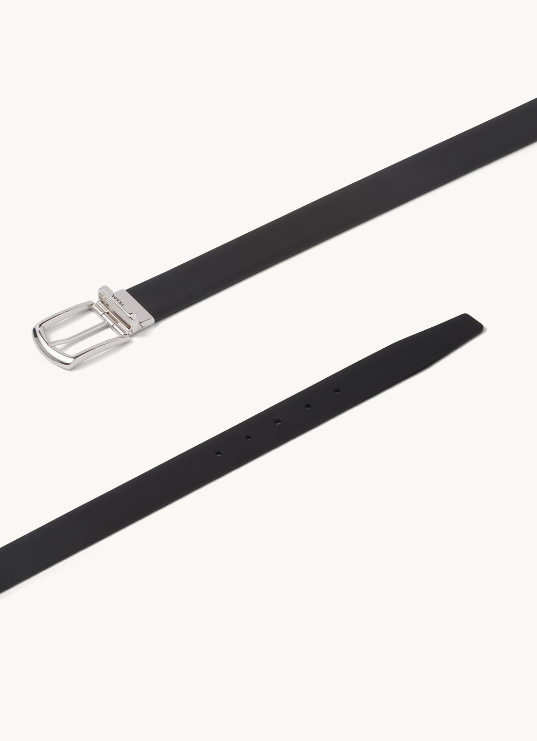Prada Reversible riem van leer - detail 2 zwart