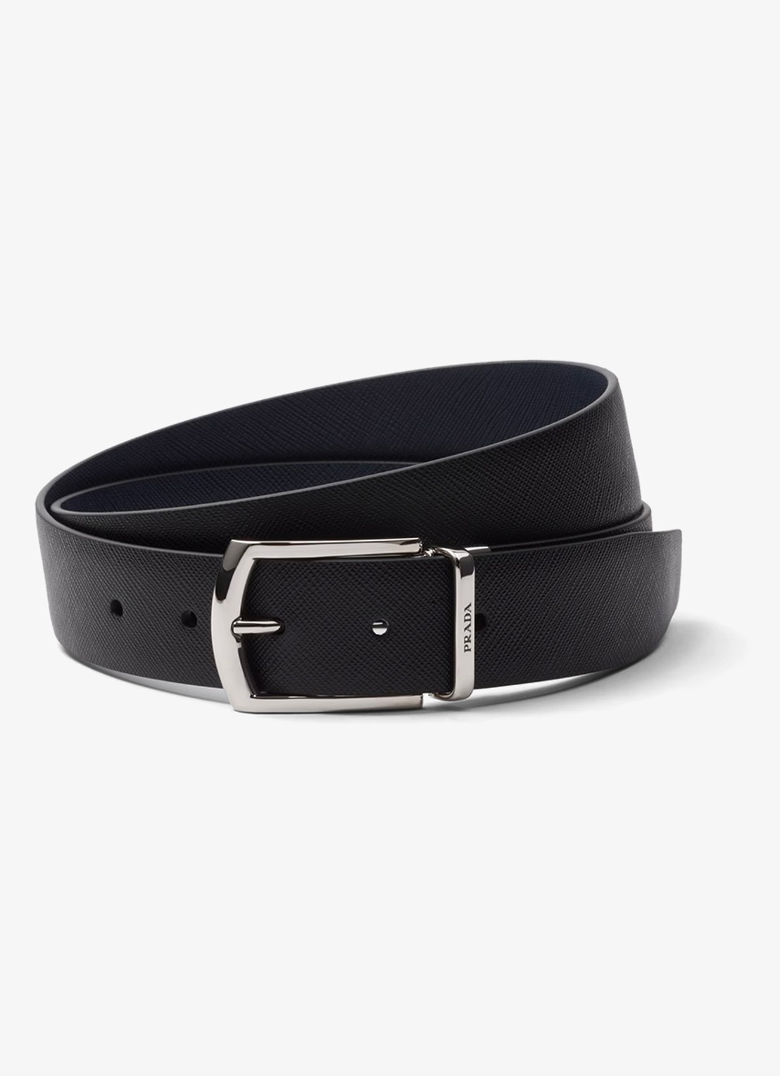 Prada Reversible riem van leer - voorkant donkerblauw