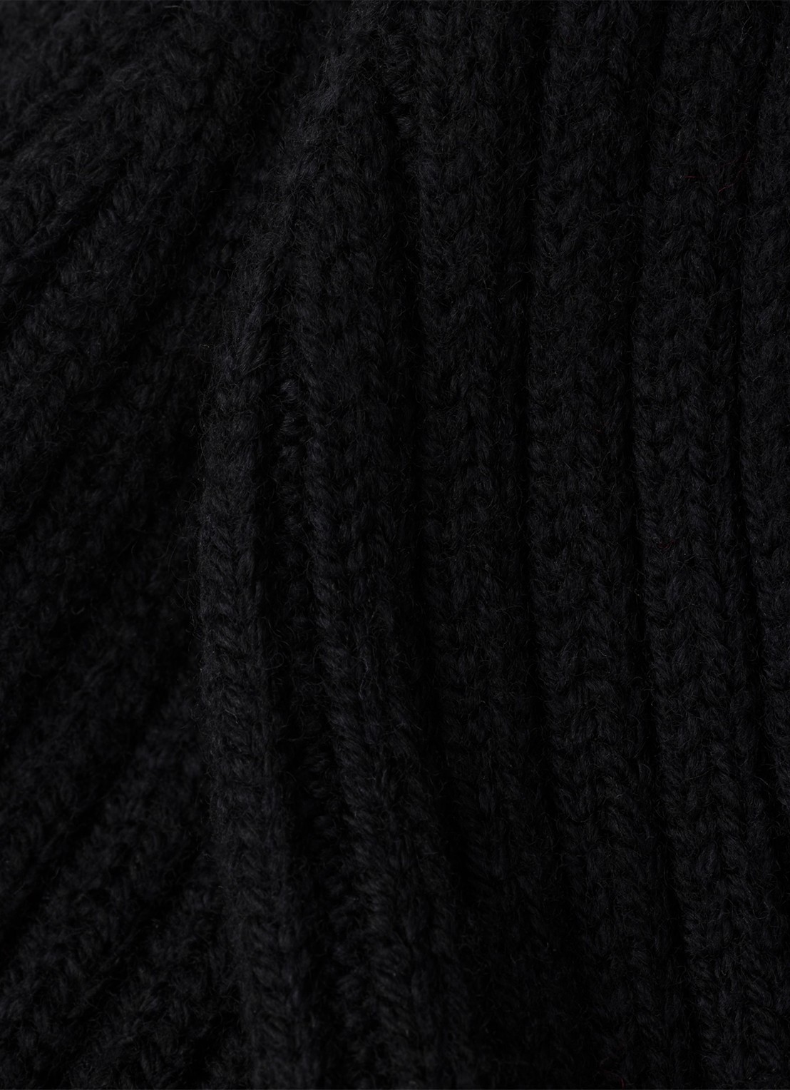 Prada Ribgebreide muts van scheerwol met logo - detail zwart