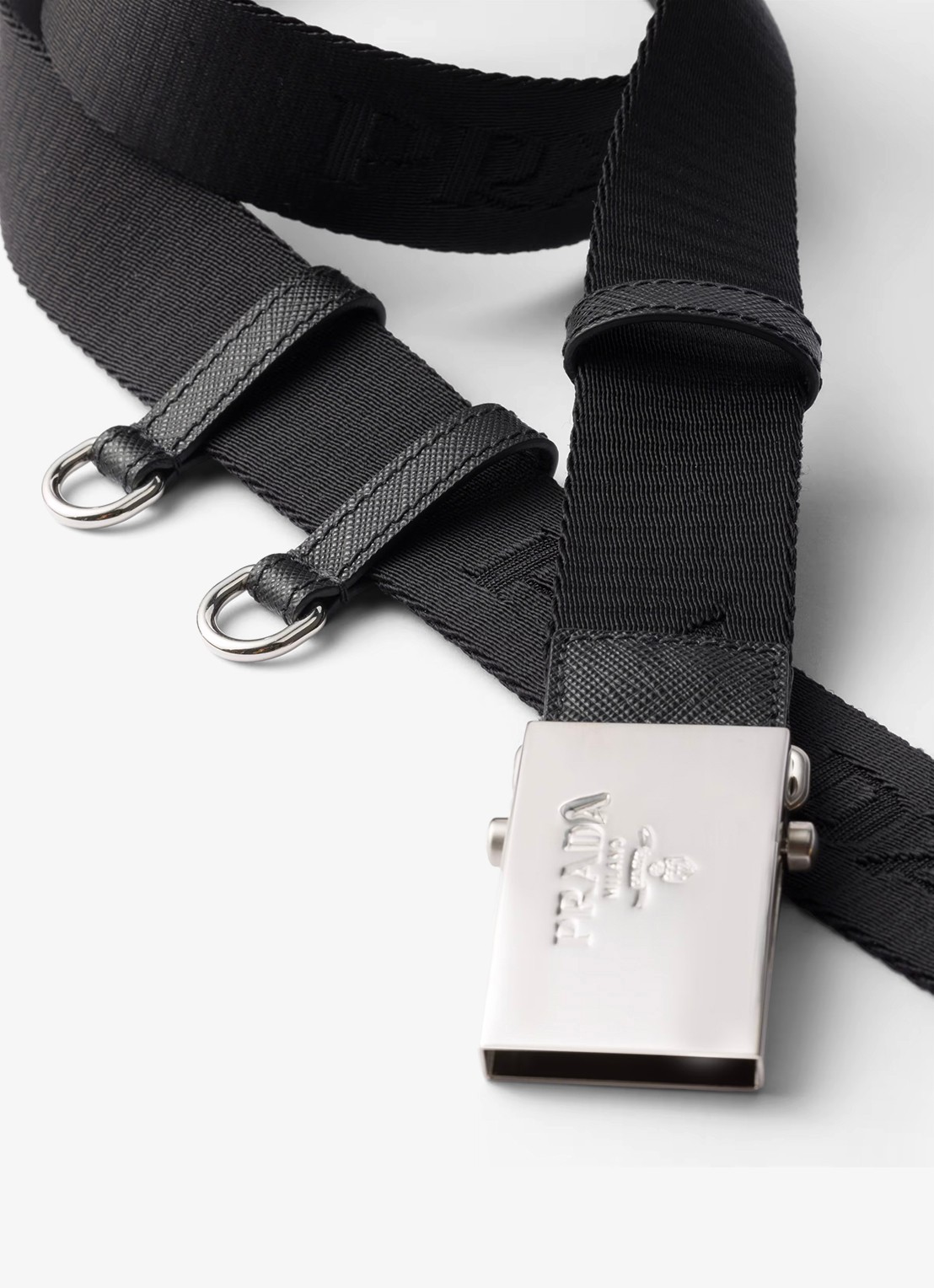 Prada Riem met logo - detail 3 zwart