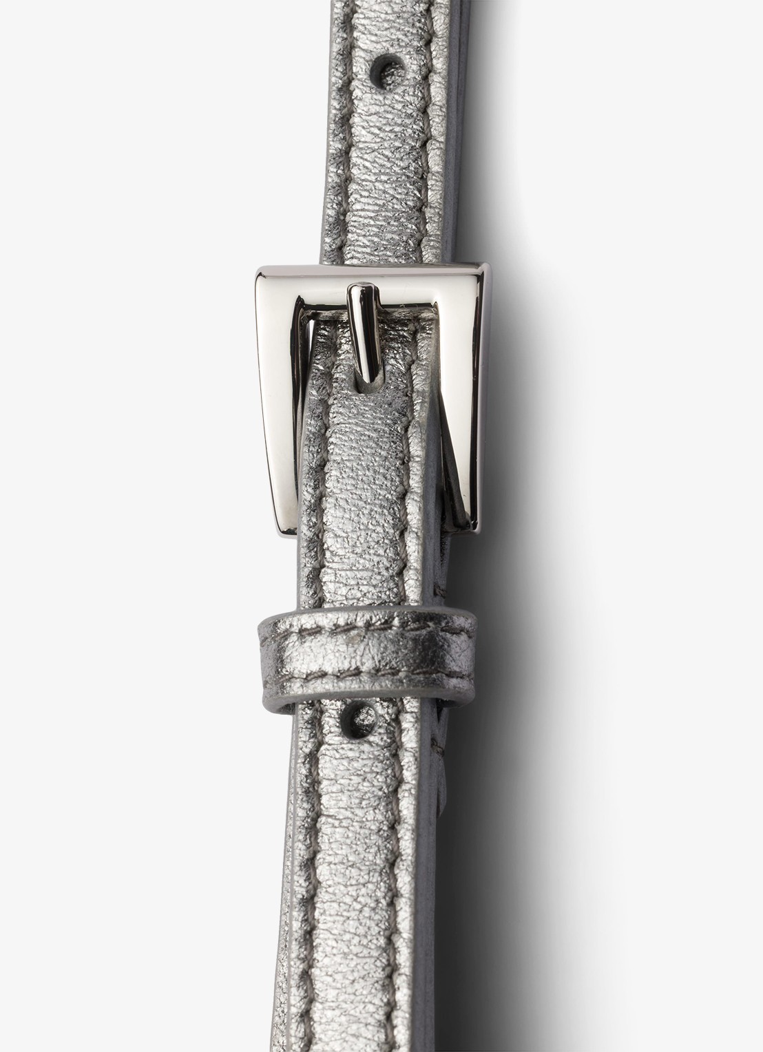 Prada Riem van lamsleer met metallic finish - detail 3 zilver