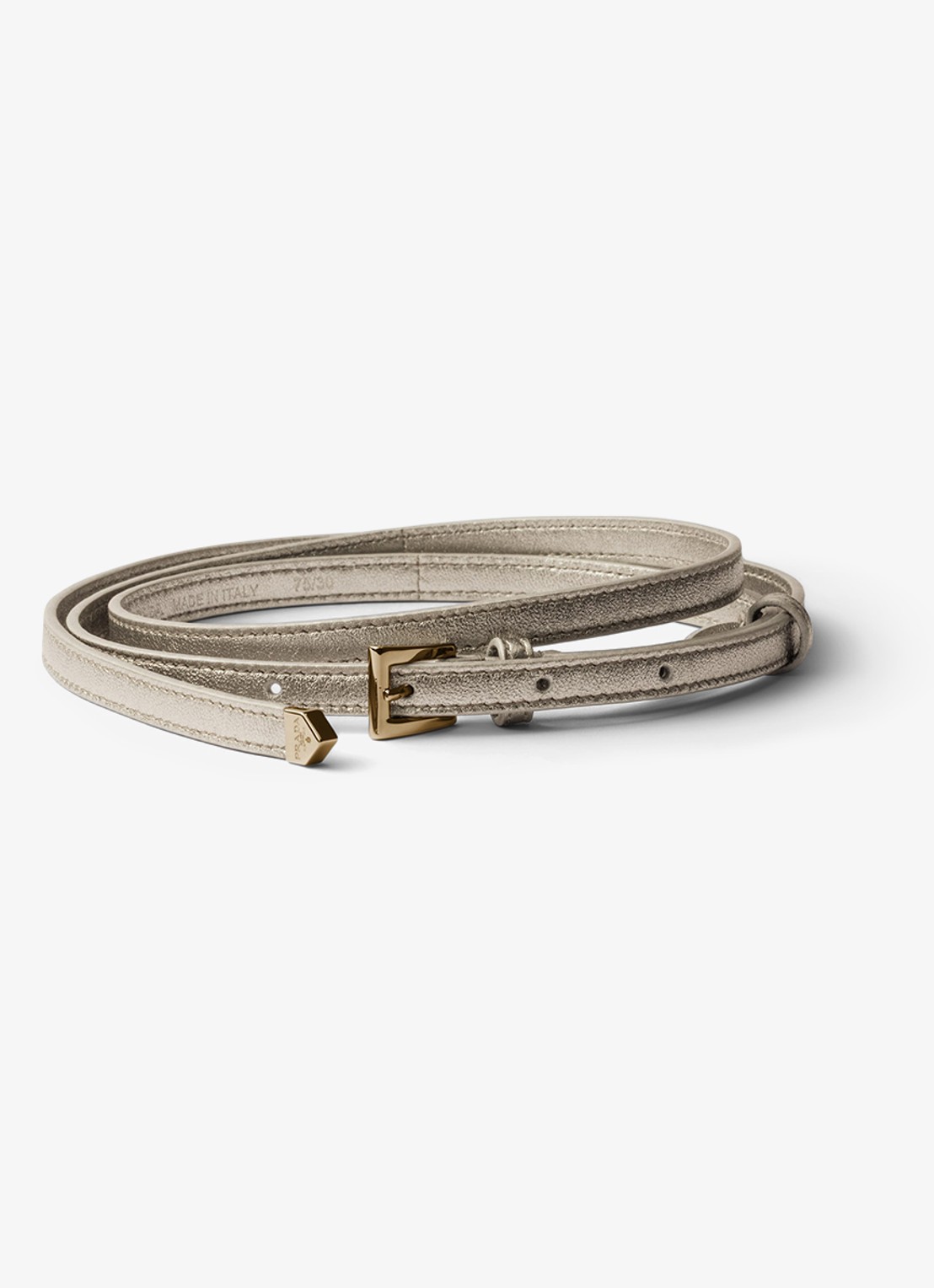 Prada Riem van lamsleer met metallic finish - voorkant goud