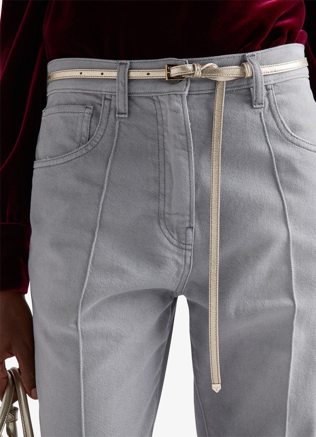 Prada Riem van lamsleer met metallic finish - voorkant 2 goud