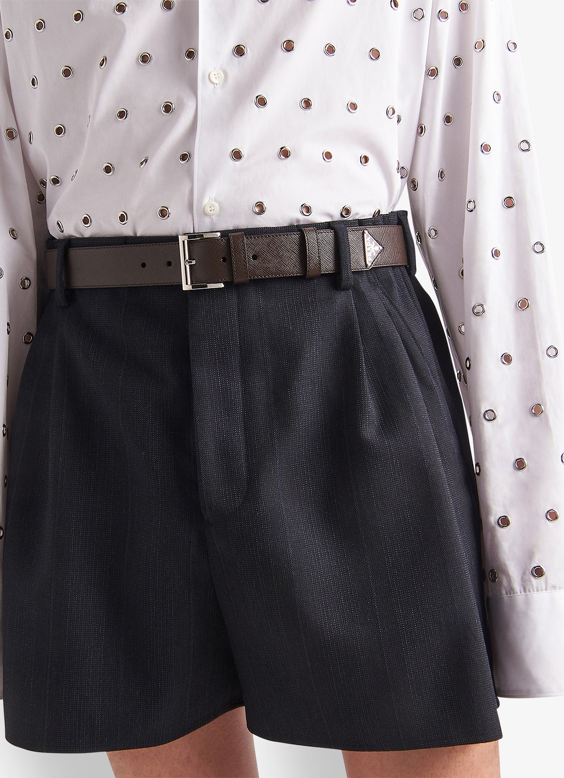 Prada Riem van leer - detail donkerbruin