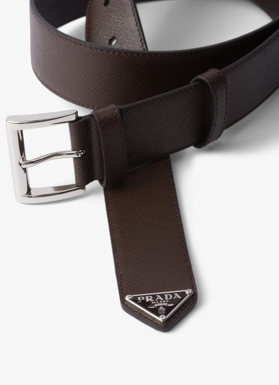 Prada Riem van leer - voorkant 3 donkerbruin