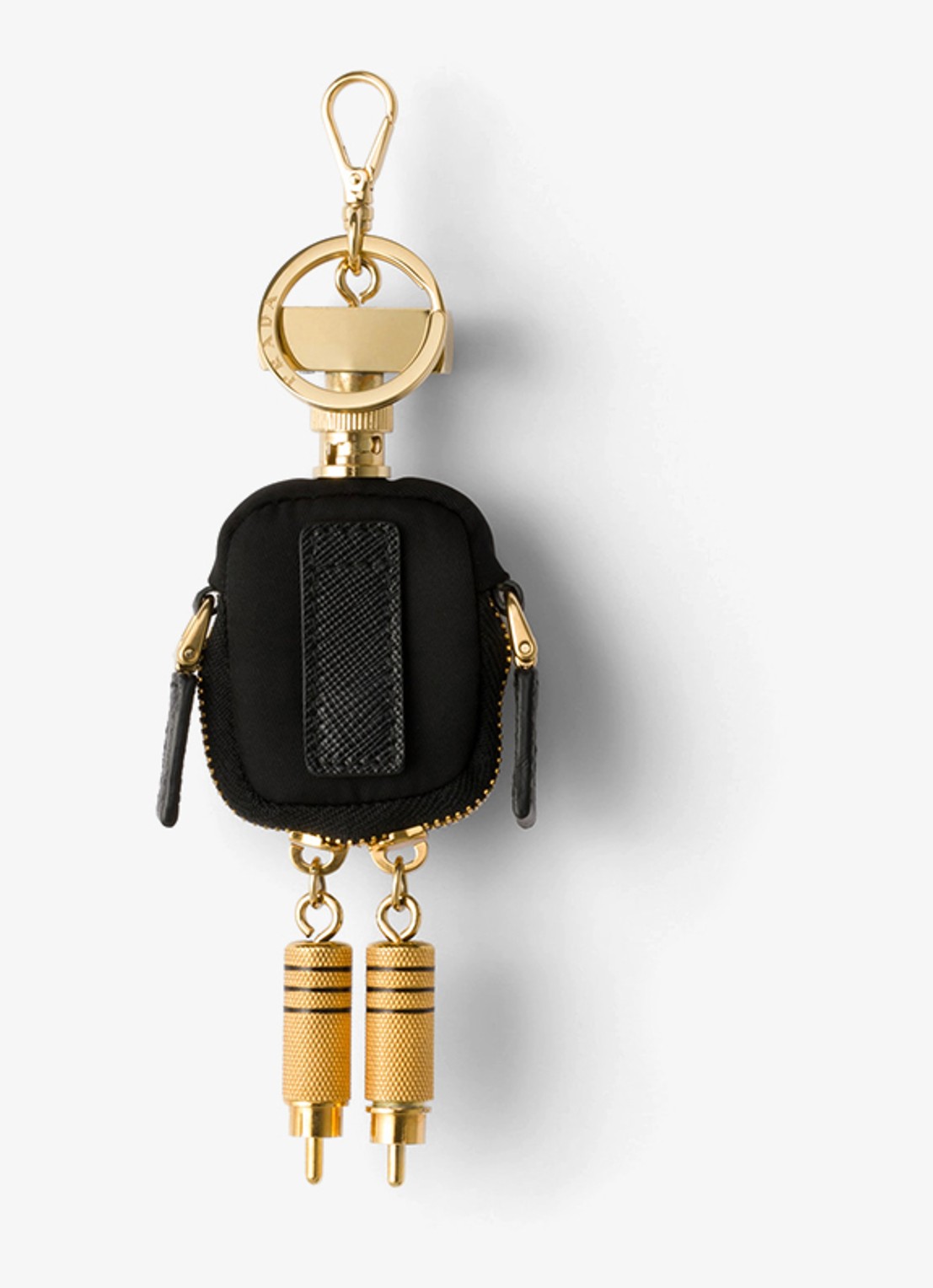 Prada Robot Re-Nylon tasbedel met logo - achterkant 3 zwart