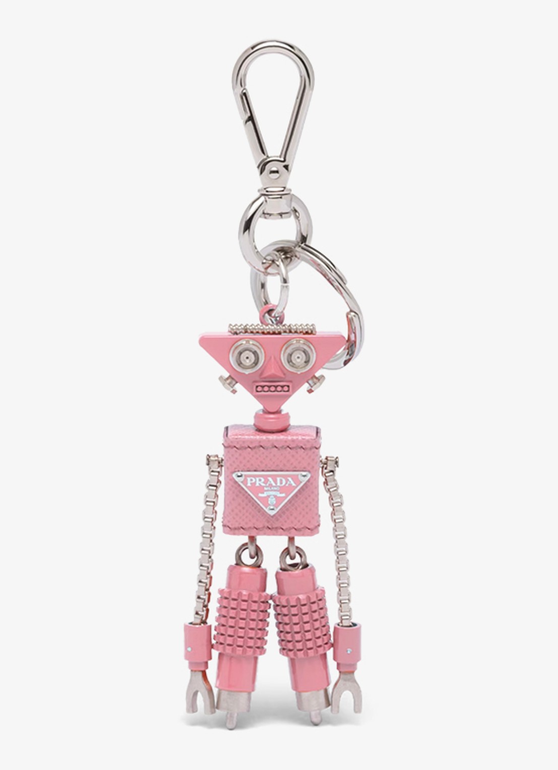Prada Robot tasbedel met leren details - voorkant roze