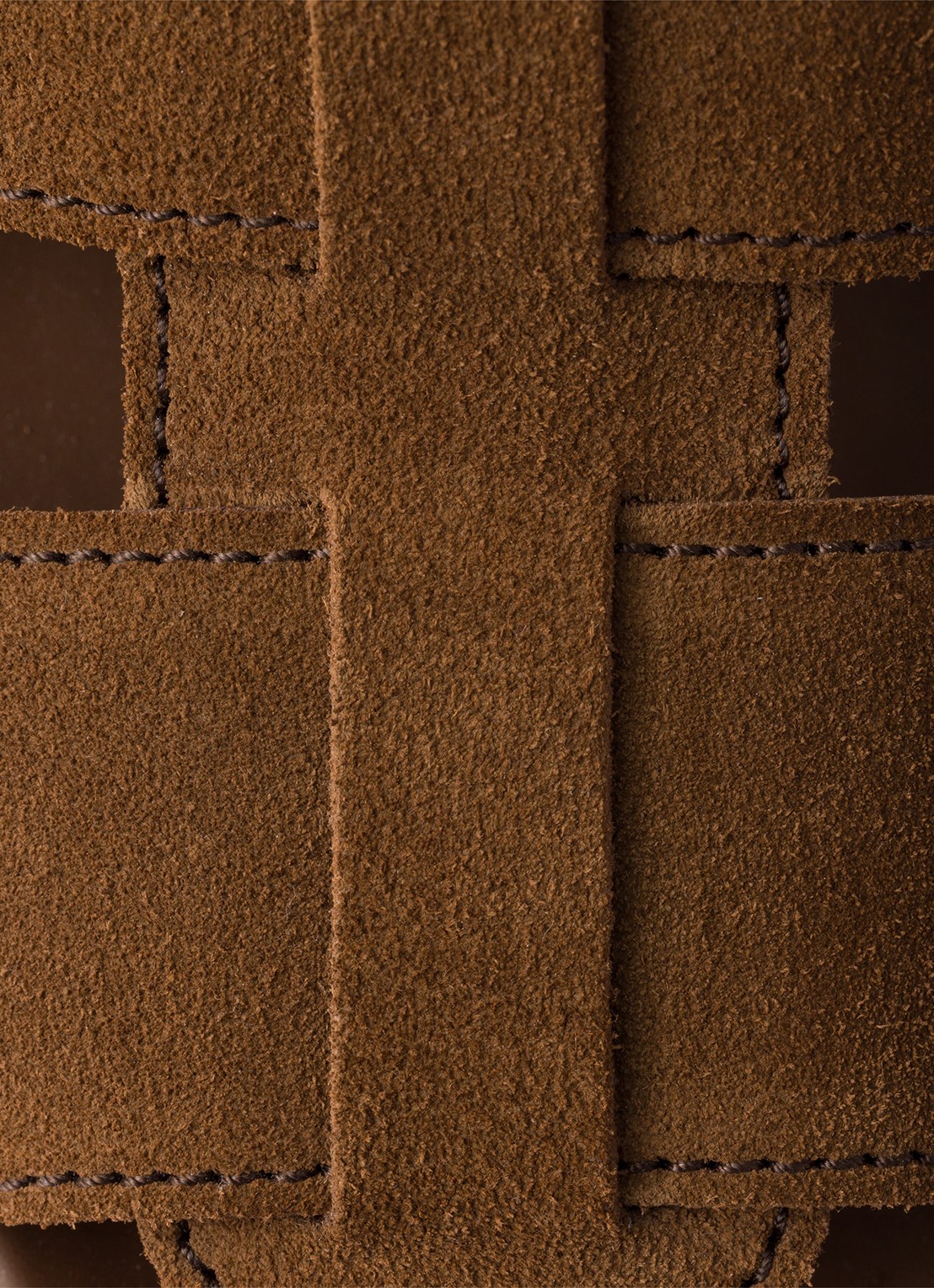 Prada Sandaal van suède - detail 5 bruin