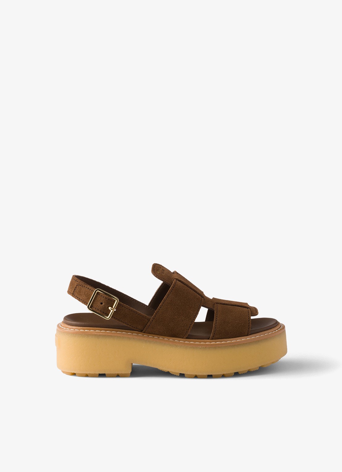 Prada Sandaal van suède - voorkant bruin