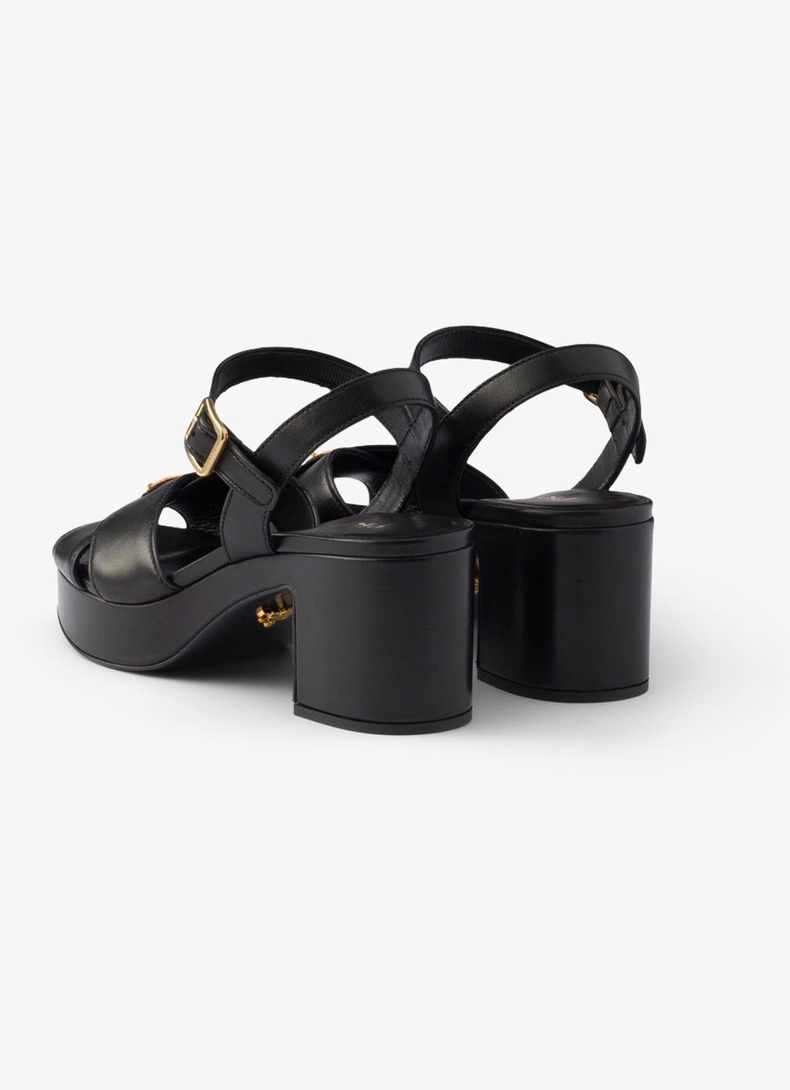 Prada Sandalette van lamsleer - achterkant 3 zwart