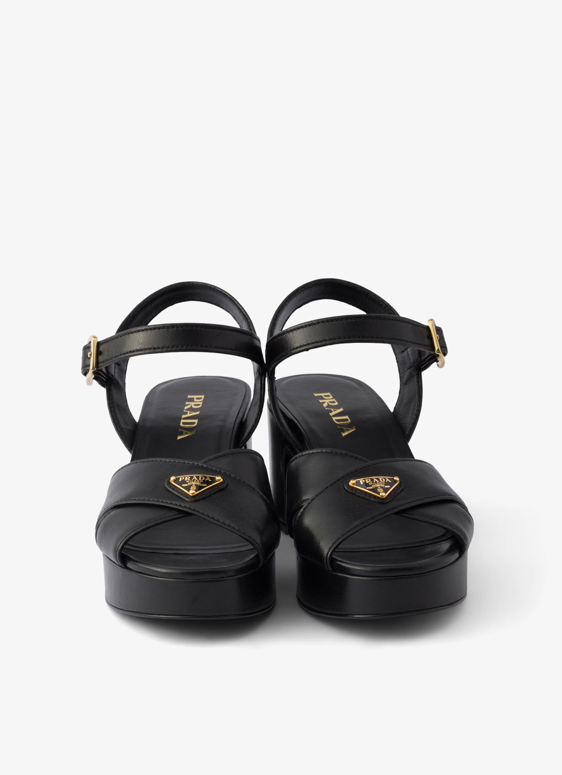 Prada Sandalette van lamsleer - detail 5 zwart