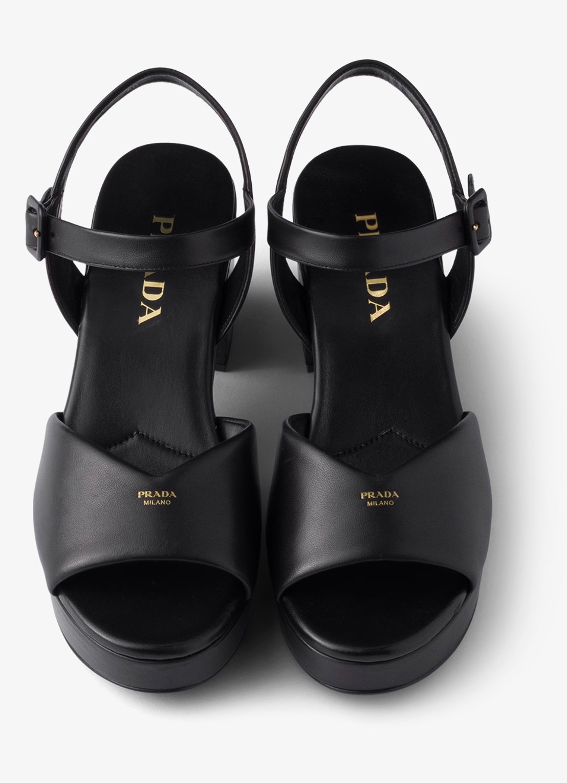 Prada Sandalette van leer - detail 4 zwart