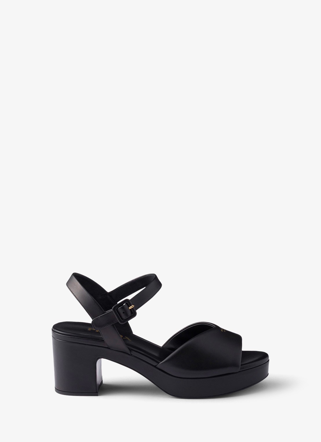 Prada Sandalette van leer - voorkant zwart