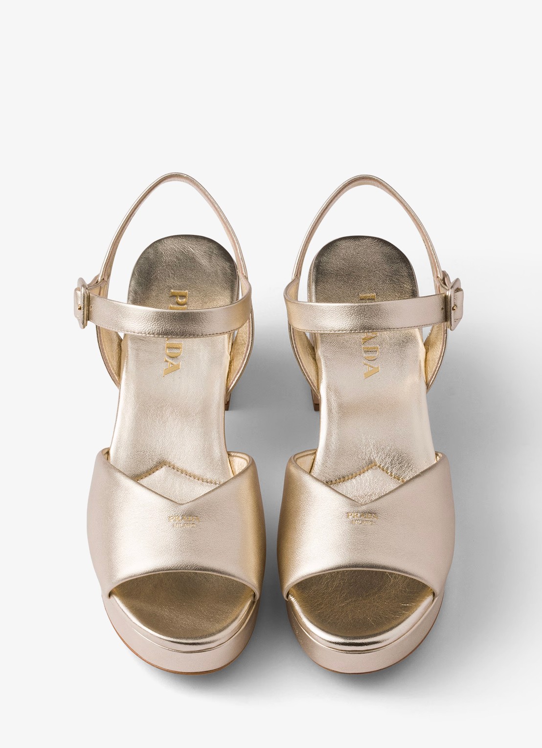 Prada Sandalette van leer - detail 3 goud