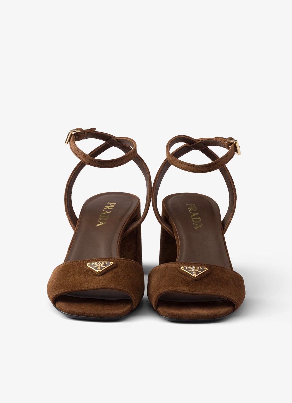 Prada Sandalette van suède - detail 4 bruin