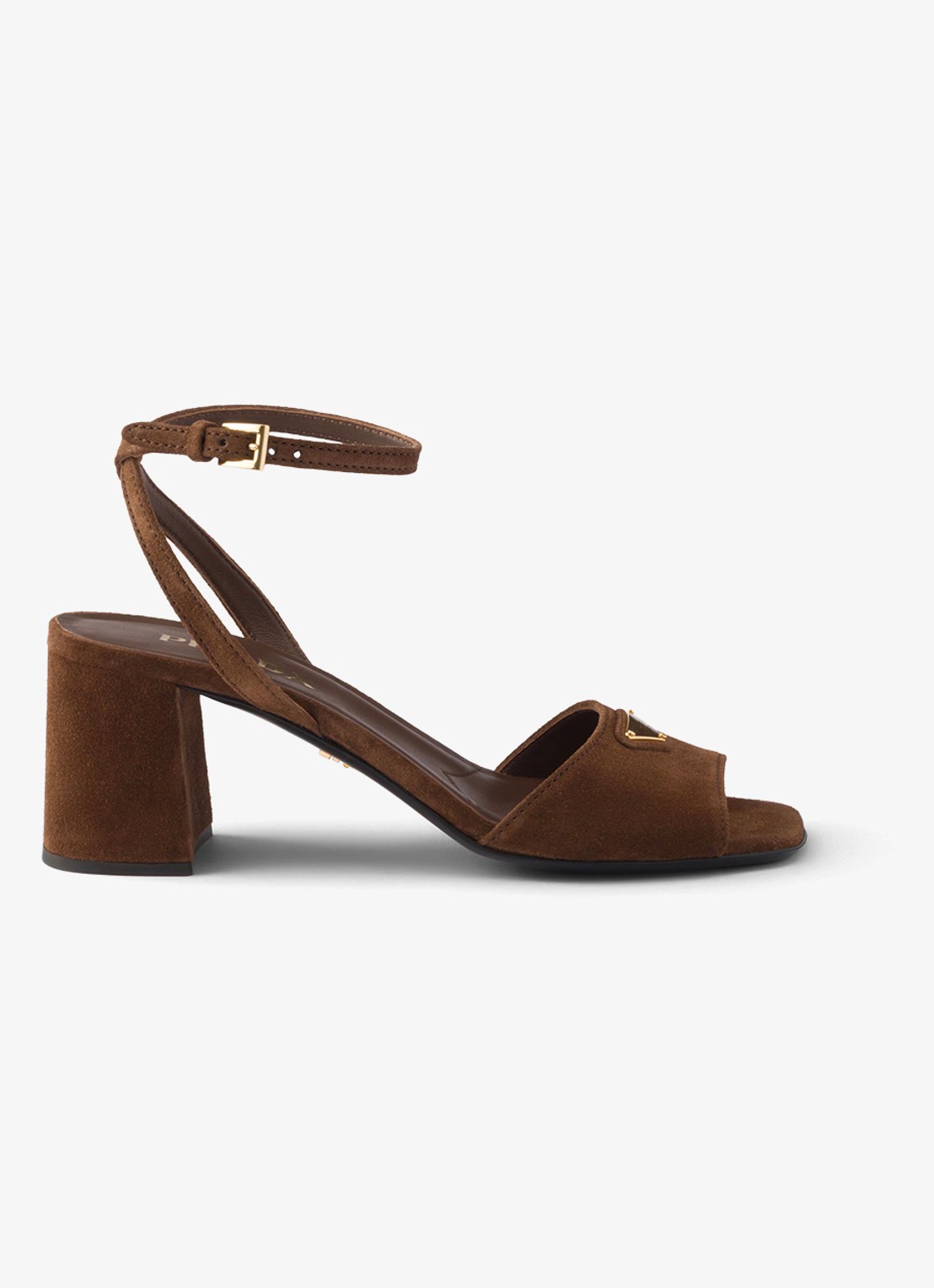 Prada Sandalette van suède - voorkant 2 bruin