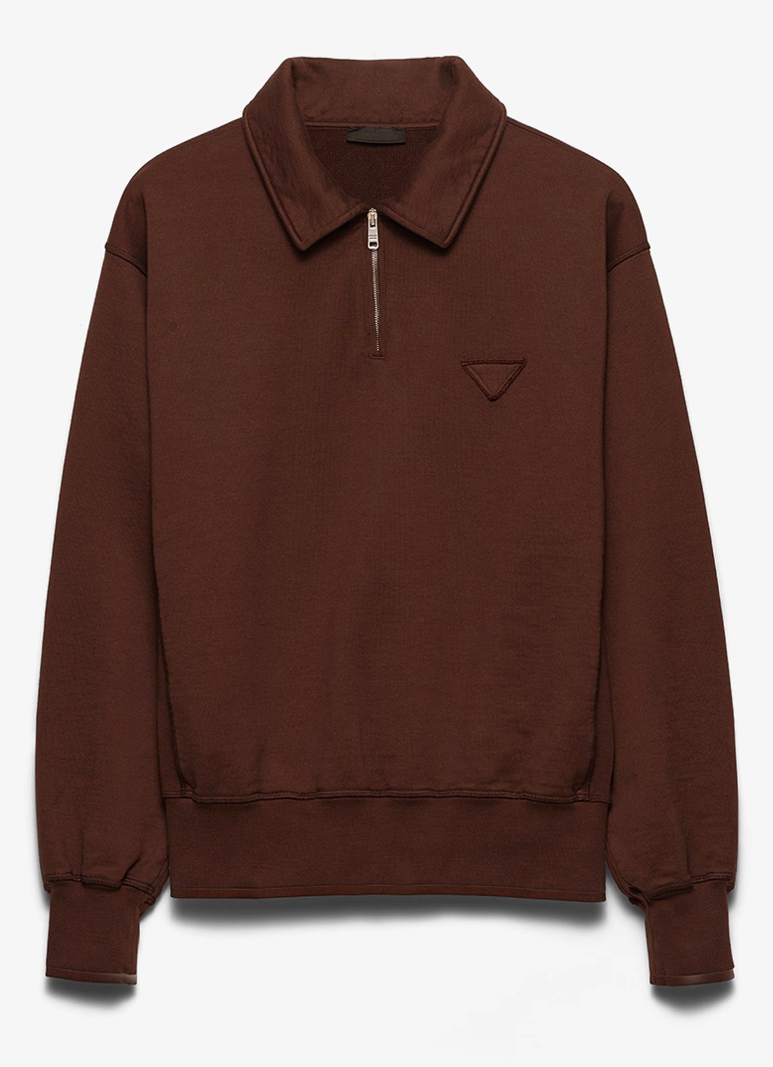 Prada Schipperstrui met halve rits - voorkant bruin
