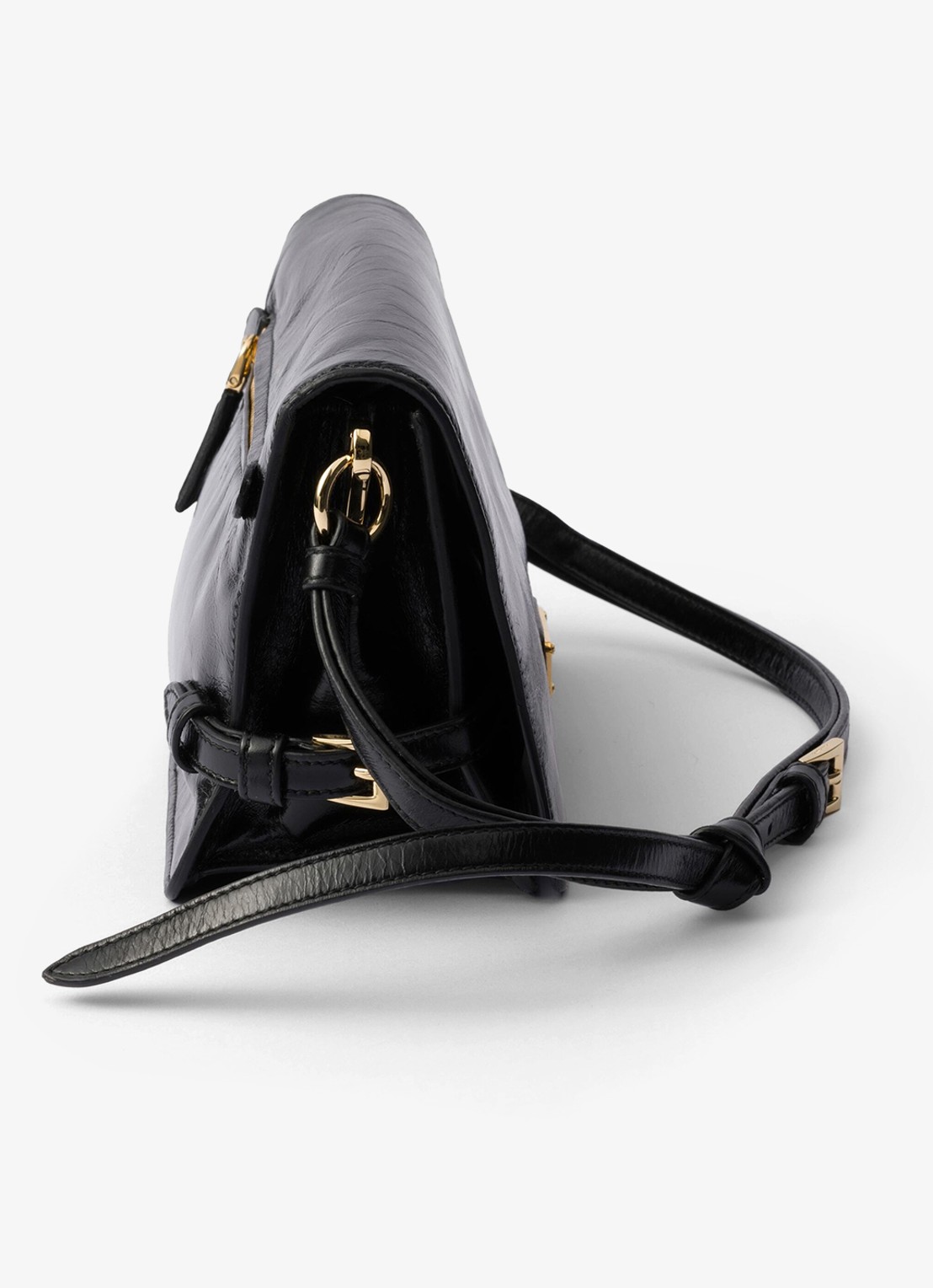 Prada Schoudertas van kalfsleer - detail zwart