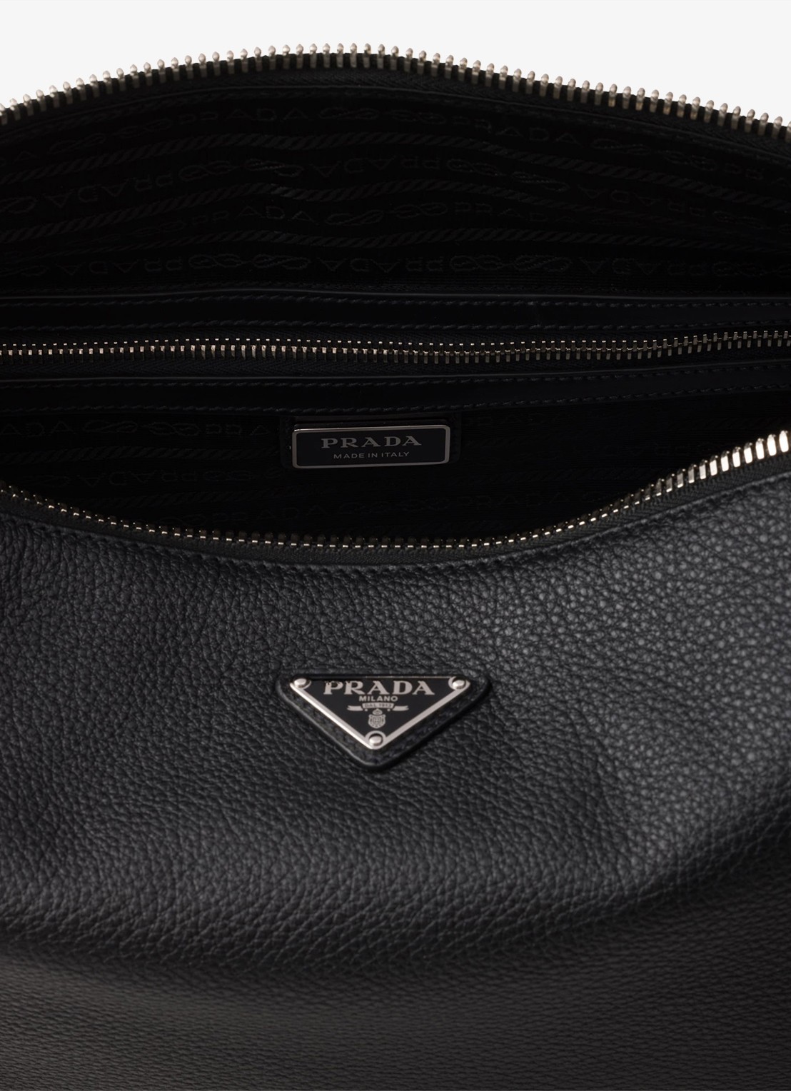 Prada Schoudertas van kalfsleer - detail 4 zwart