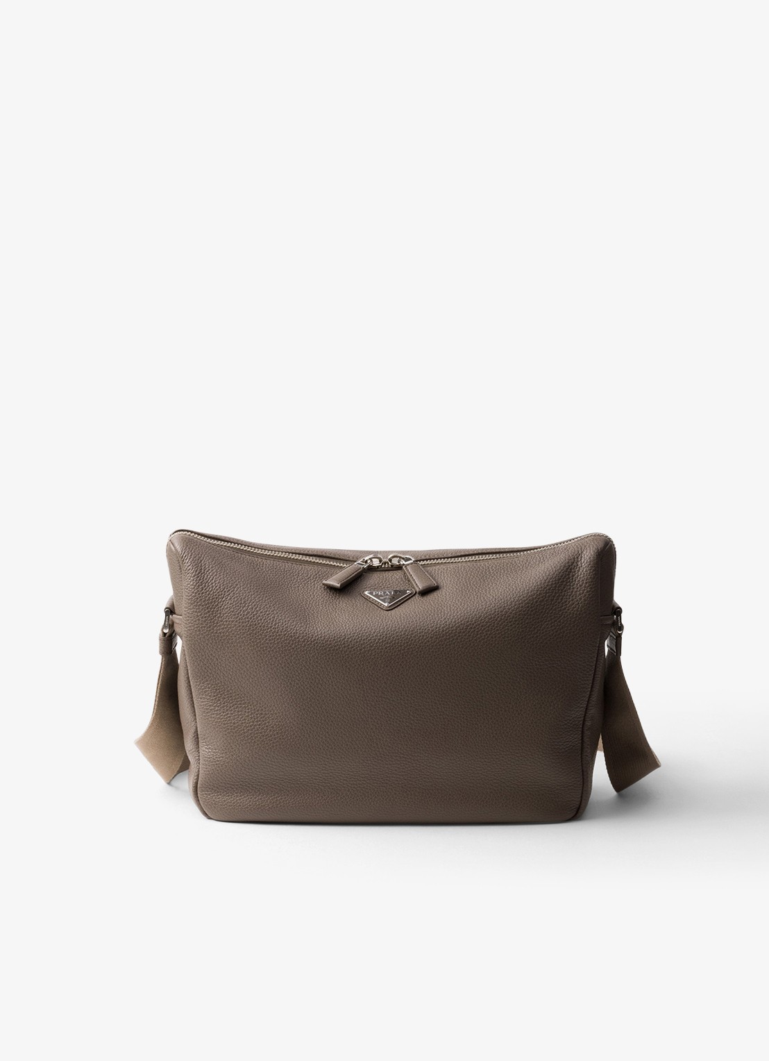Prada Schoudertas van kalfsleer - voorkant 6 taupe