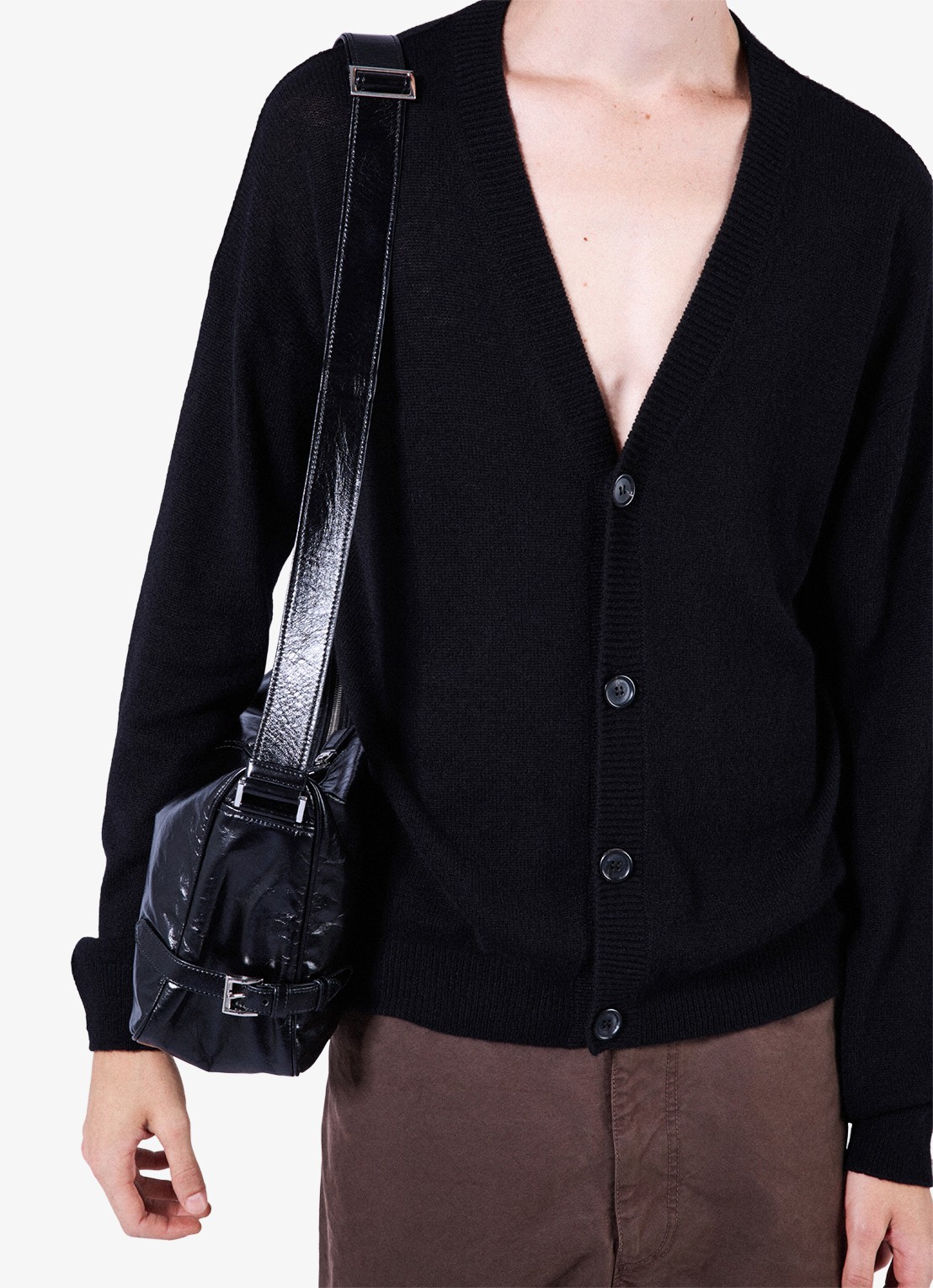 Prada Schoudertas van kalfsleer - detail 4 zwart