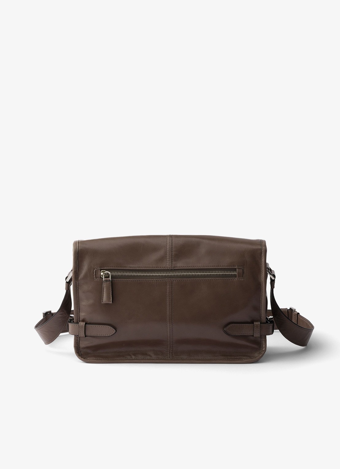 Prada Schoudertas van kalfsleer - achterkant taupe