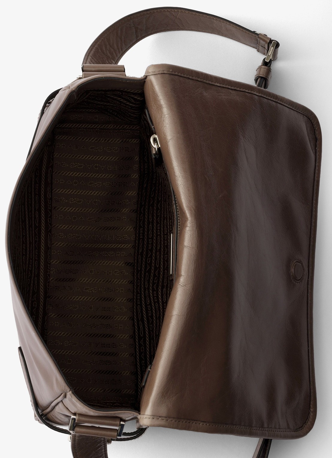 Prada Schoudertas van kalfsleer - detail 3 taupe