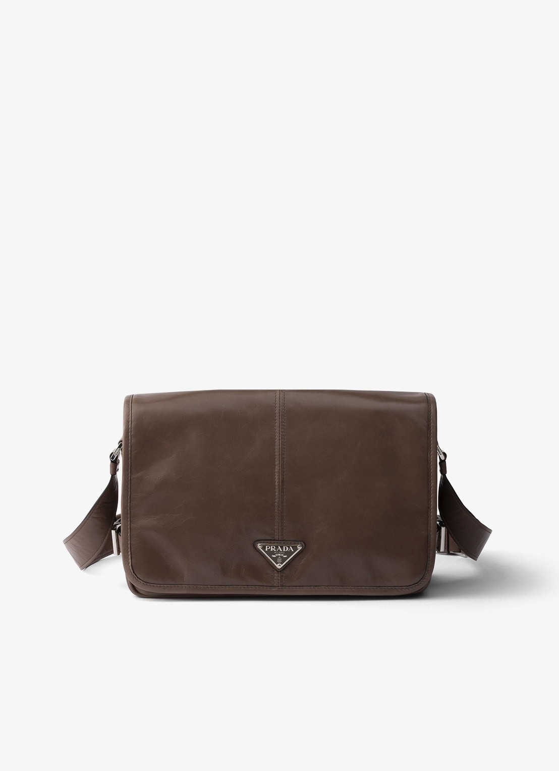 Prada Schoudertas van kalfsleer - voorkant 5 taupe